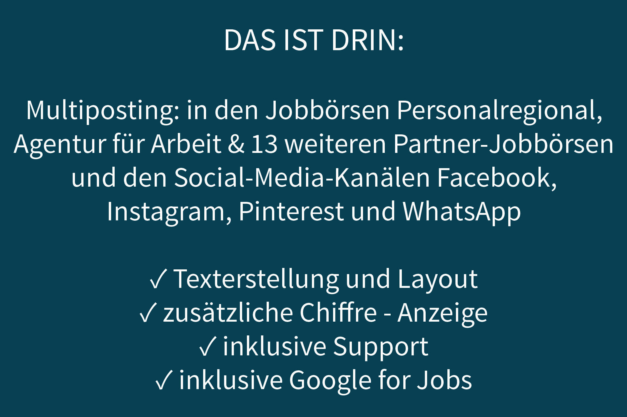 Anzeige Personal - Laufzeit 30 Tage