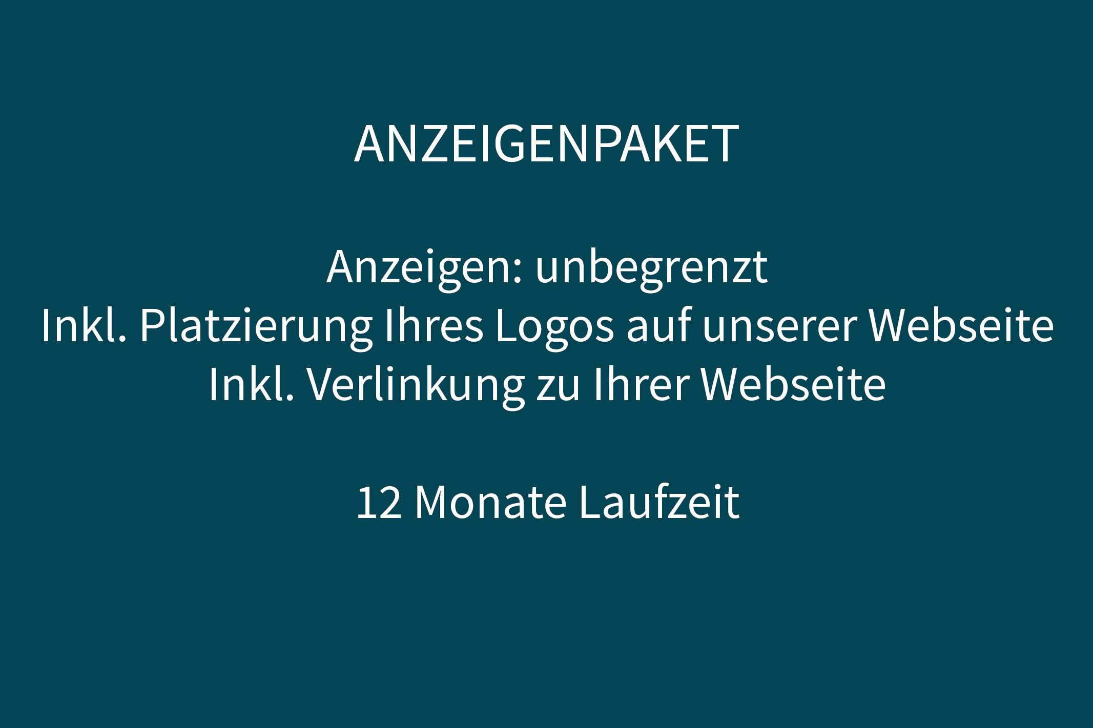 Anzeigenpaket Laufzeit 12 Monate